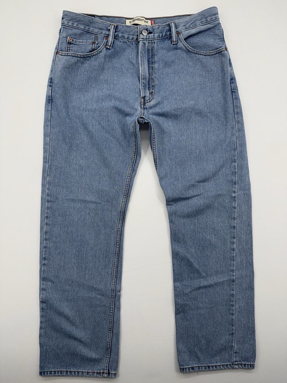 Levi's 505 Regular Fit Straight Leg Stretch Denim Blue Jeans Mens Size 36 x 32